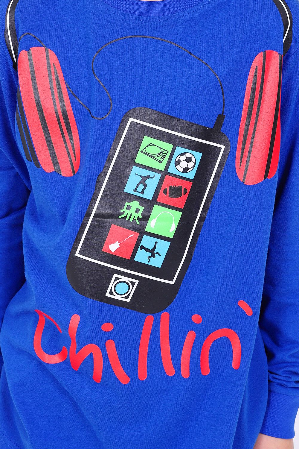 Boys 'Chillin' Mobile Long Pyjamas - Image 3