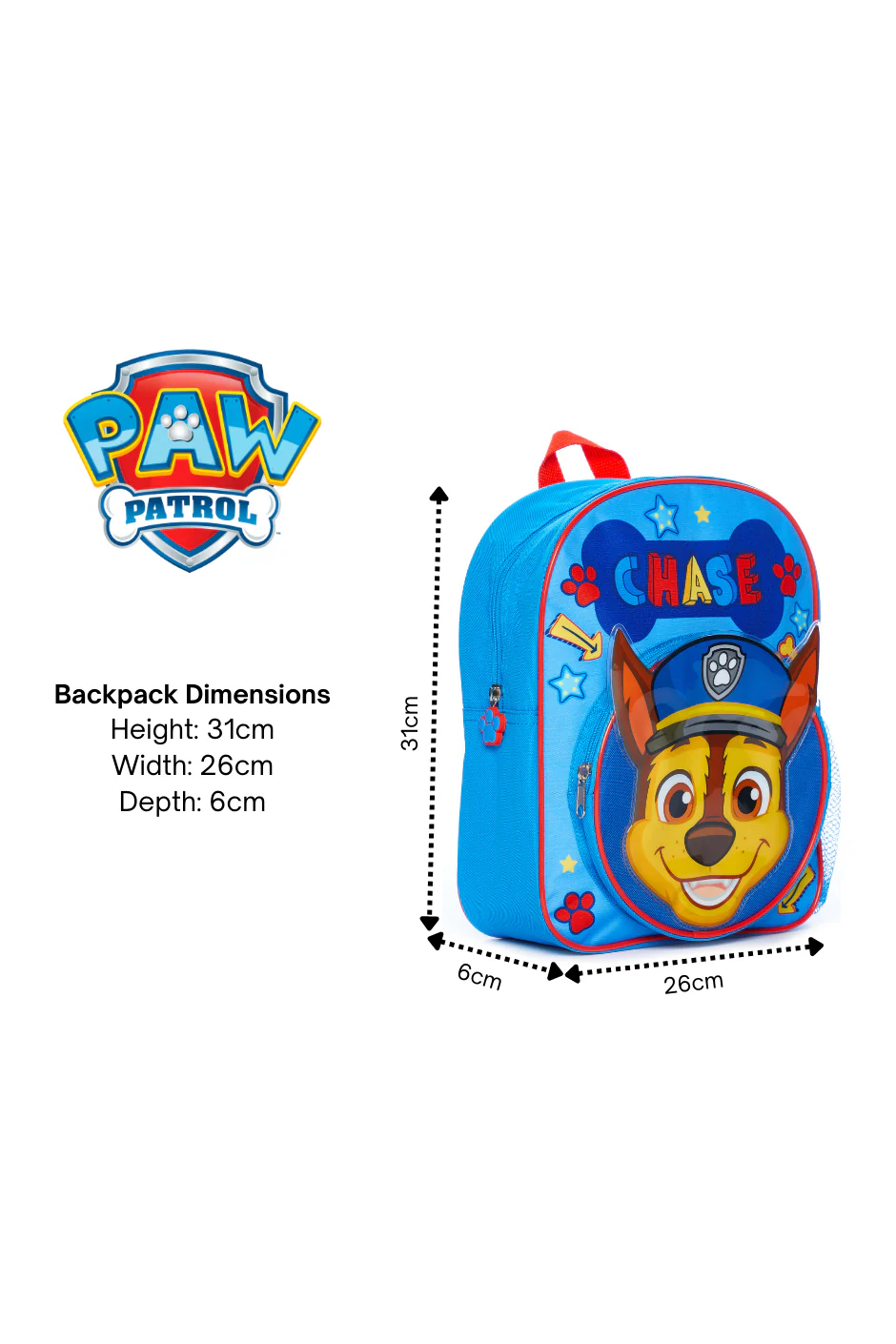 Paw Patrol Chase Blue Backpack Nursery School Rucksack - Image 7