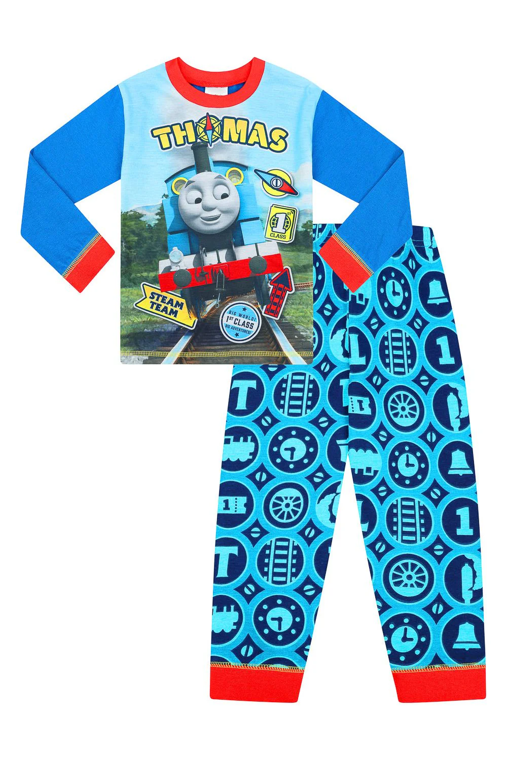 Boys Thomas The Tank Engine Long Blue Pyjamas - Image 3