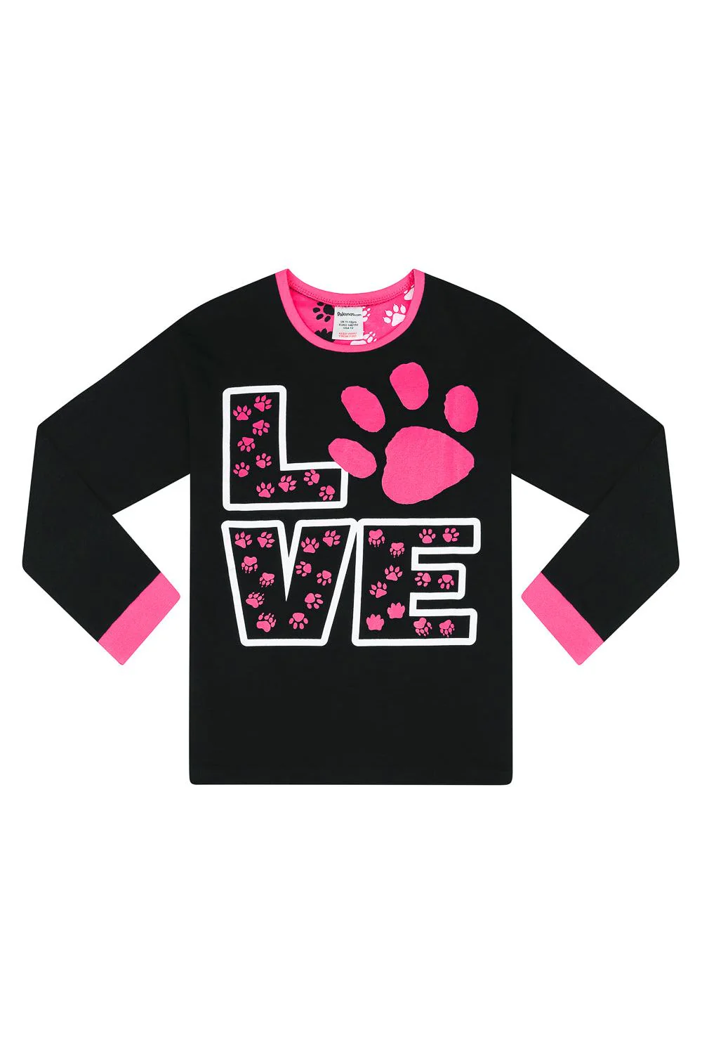Cute Girl's Love Animal Paw Print Pyjamas - Image 4