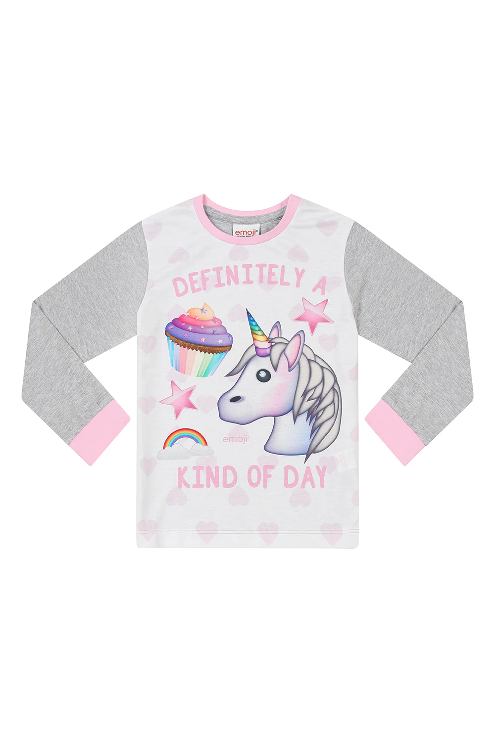 Girls Emoji 'Definitely a Unicorn Cupcake Kind Of Day' Long Pyjamas - Image 4