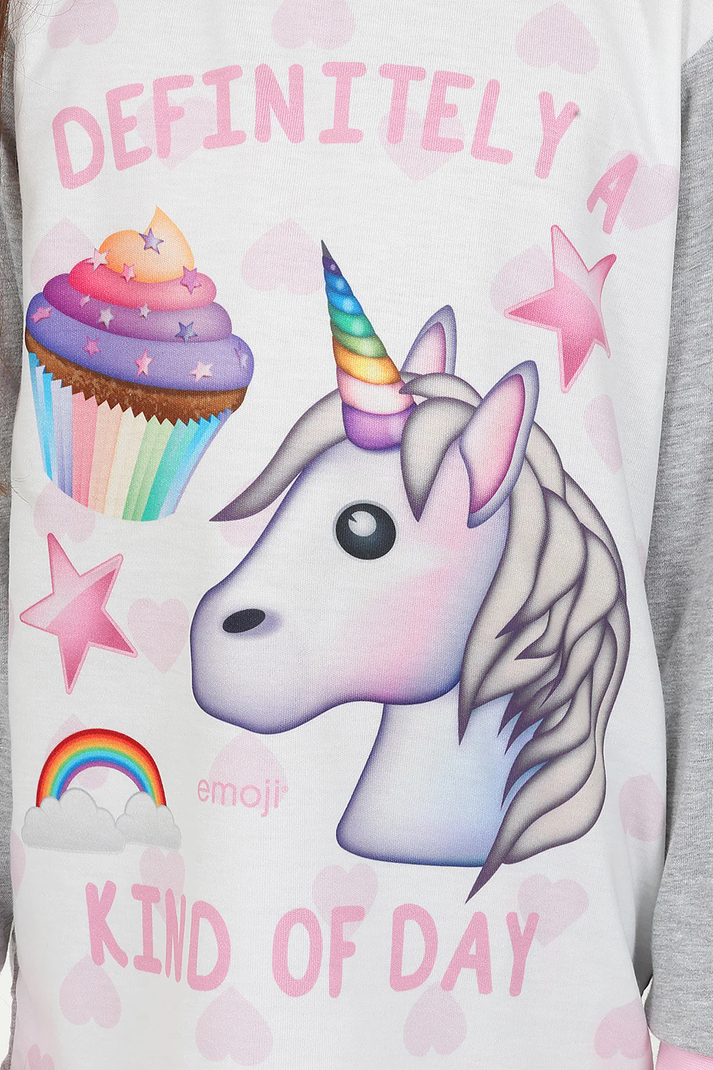 Girls Emoji 'Definitely a Unicorn Cupcake Kind Of Day' Long Pyjamas - Image 8