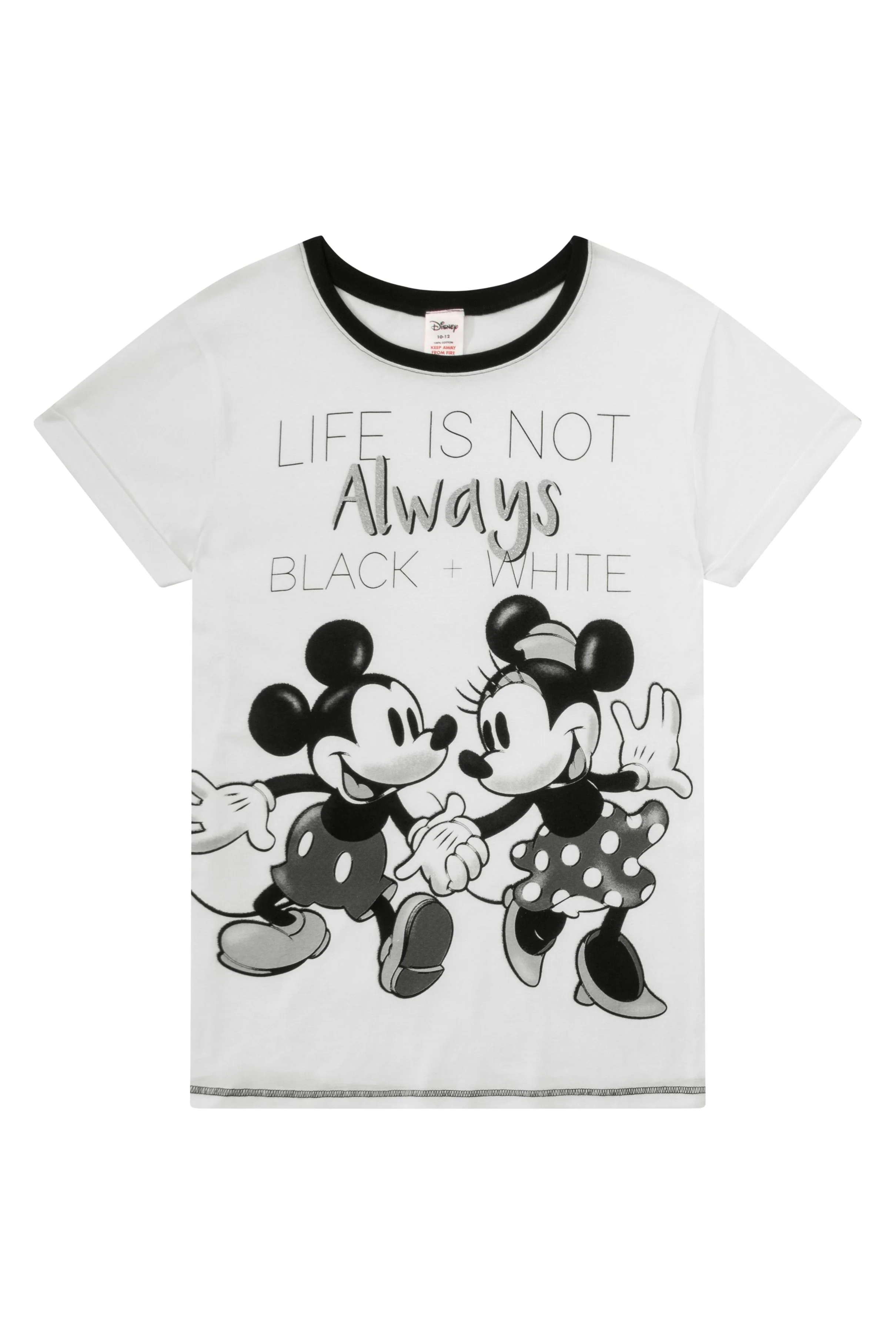 Women's Minnie and Mickey Mouse 'Life Not Always Black & White' Long Pyjamas - Image 5