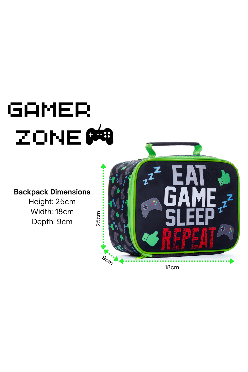 Kids Eat Game Sleep Repeat Lunch Bag Gamer Lunchbox - Image 7