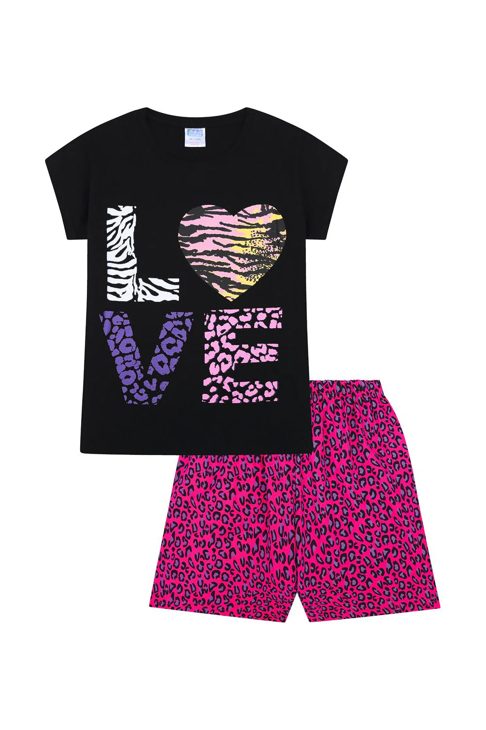 Girls Love Animal Print Short Pyjamas - Image 3