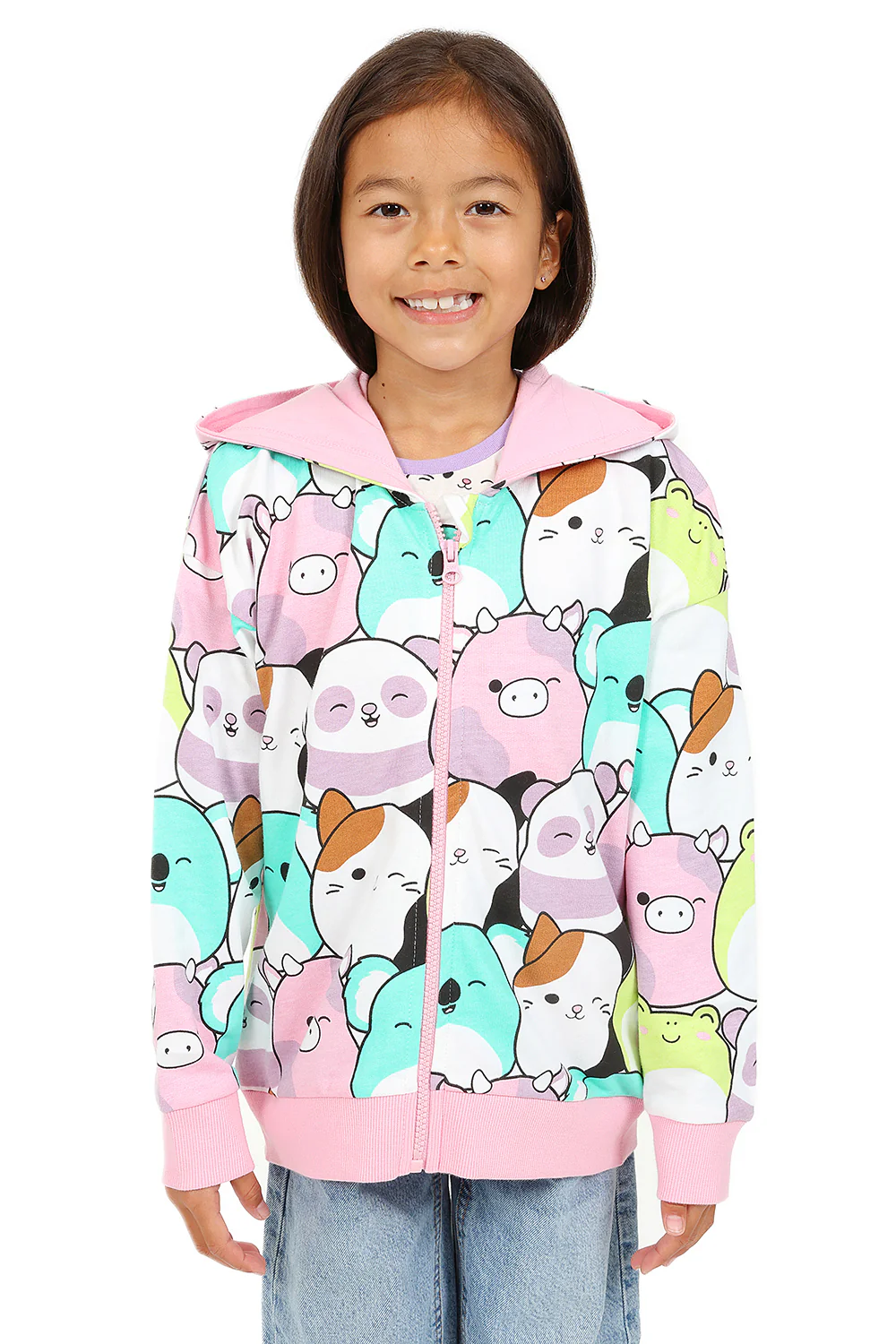 Girls Squishmallows Zipped Cotton Hoodie - Image 4