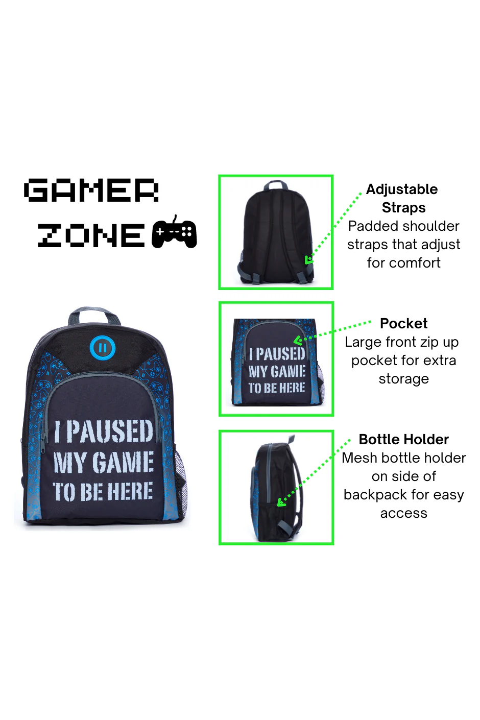 I Paused My Game To Be Here Gamer Backpack - Image 6